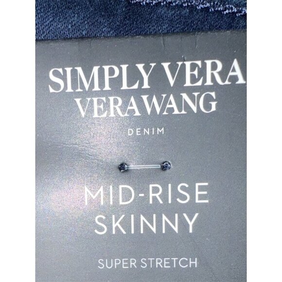 Simply Vera Wang Womens Mid Rise Power Stretch Skinny Jeans Sz 12 New - Picture 6 of 7